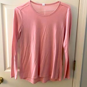 Pink long sleeve workout top